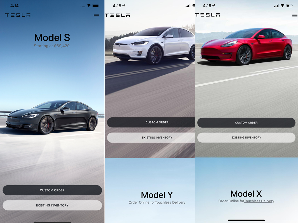 TeslaWebsite React Native